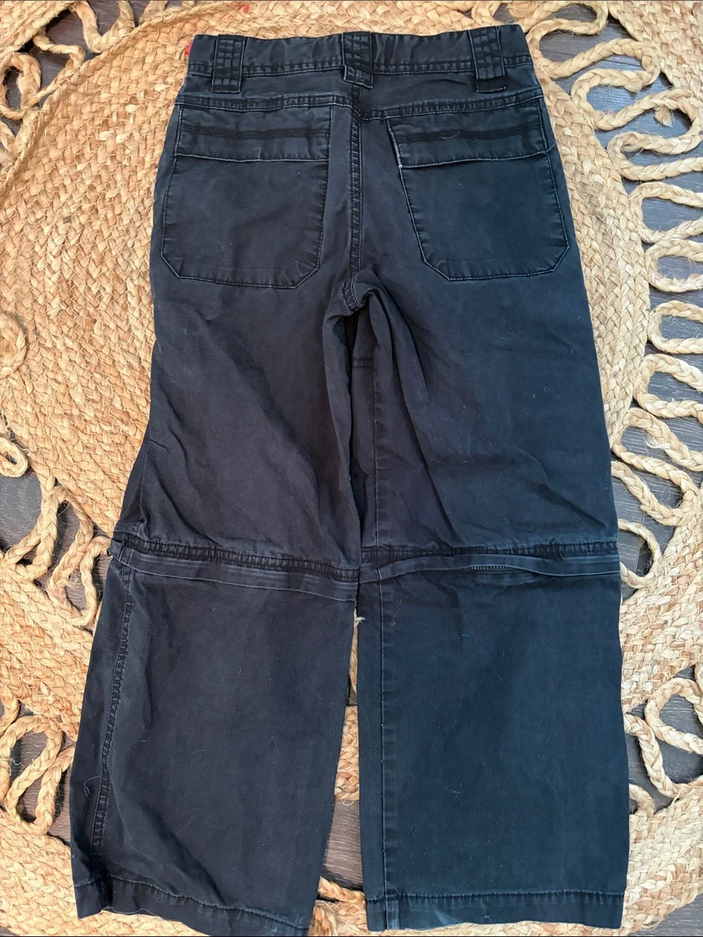 Two Pair Kids Zip Off Cargo Pants - Brown & Navy size 8